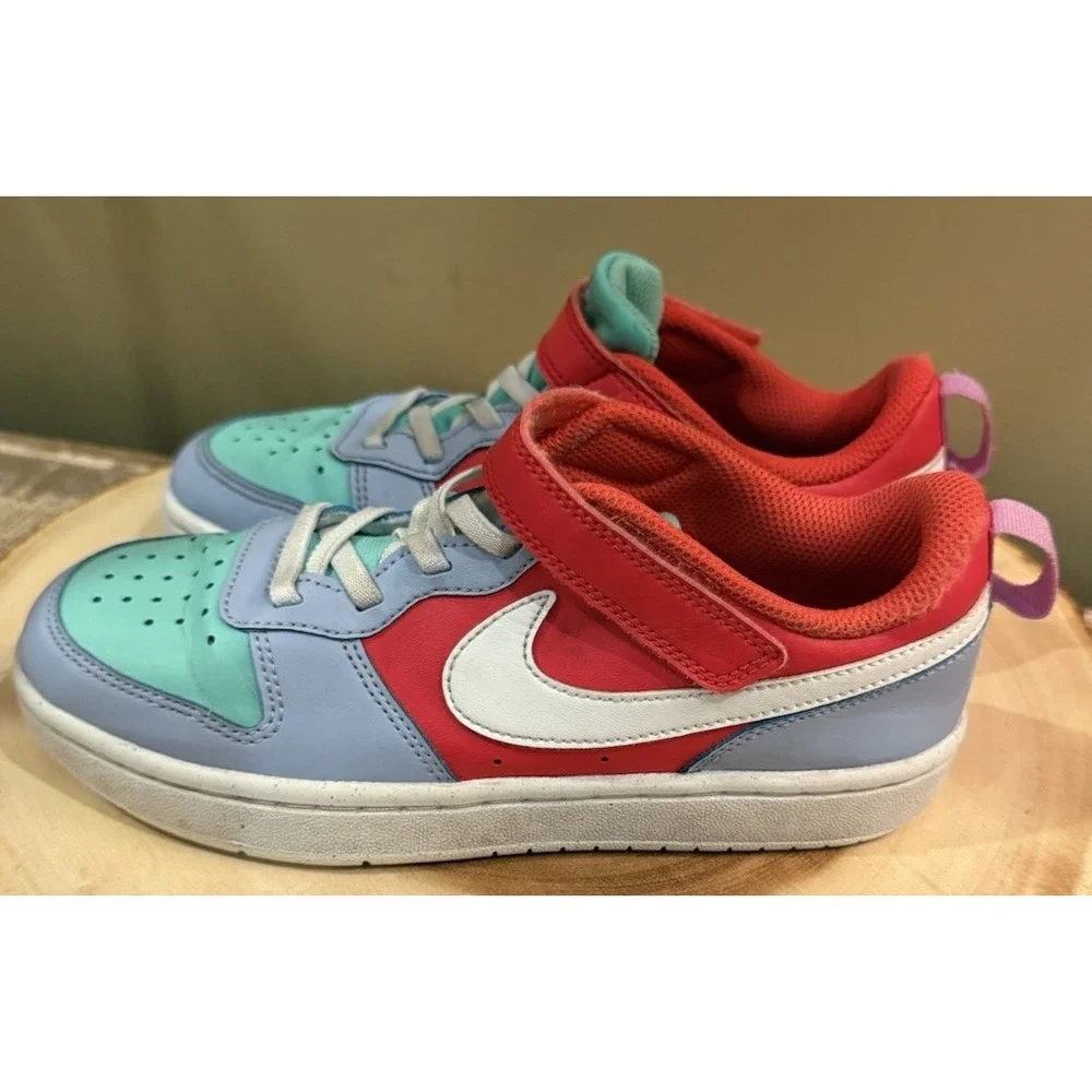 Nike Court Borough Low Youth  2.5 Y Recraft Dv5457 400 Cobalt‎ Bliss White Red